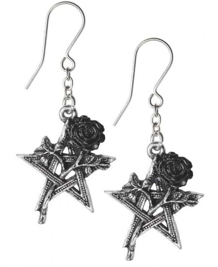 Ruah Vered Pentacle Rose Gothic Earrings