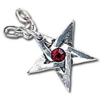 Crystal Pentagram Pewter Necklace
