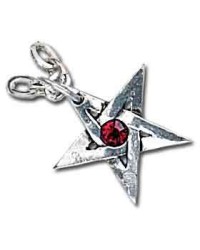 Crystal Pentagram Pewter Necklace