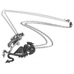 Draconic Tryst Double Dragon Gothic Friendship Necklace