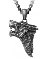 Dark Wolf Pendant with Chain