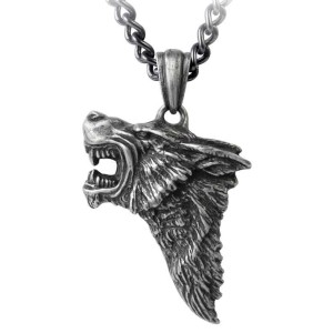 Dark Wolf Pendant with Chain