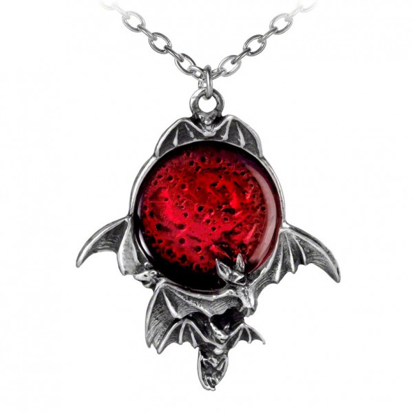 Blood Moon Pewter Bat Necklace