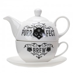 Purrfect Brew Cat Tea Pot and Cup Set