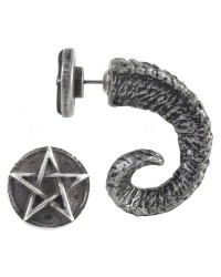 Magic Ram Horn Pentacle Faux Stretcher Earring