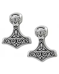 Thor Hammer Pewter Earrings