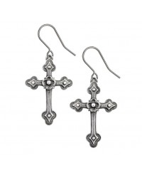 Gothic Devotional Cross Earrings