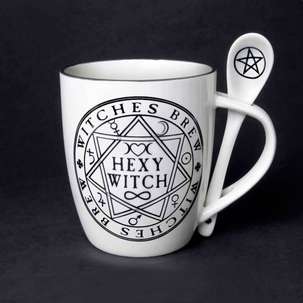Hexy Witch Witches Brew Mug and Spoon Set