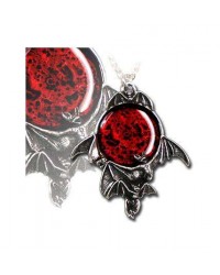 Blood Moon Pewter Bat Necklace