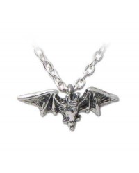 Kiss of the Night Pewter Bat Necklace