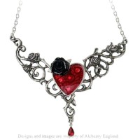 The Blood Rose Heart Pewter Necklace