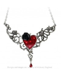 The Blood Rose Heart Pewter Necklace