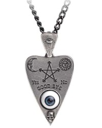 Mystical Ouija Board Planchette Pewter Necklace