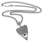 Mystical Ouija Board Planchette Pewter Necklace