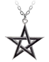 Black Star Pentagram Pendant with Chain