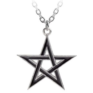 Black Star Pentagram Pendant with Chain