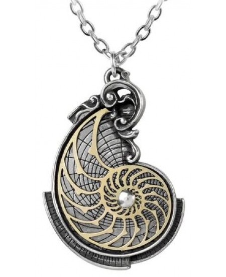 Fibonacci Golden Spiral Pewter Necklace