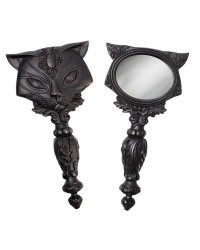 Sacred Black Cat Hand Mirror