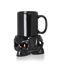 Skull Mug Warmer Stand and Mug