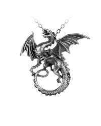 Whitby Wyrm Pewter Dragon Necklace