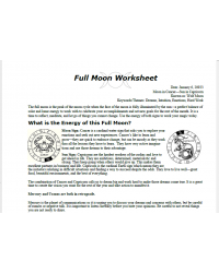 Full Moon in Cancer Free Worksheet