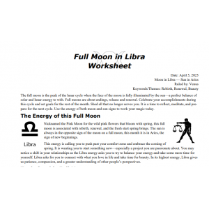 Full Moon in Libra Free Worksheet