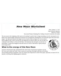 New Moon in Aquarius January 2023 Free Worksheet