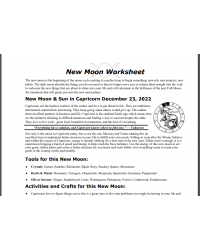 New Moon in Capricorn December 2022 Free Worksheet