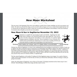 New Moon in Sagittarius November 2022 Free Worksheet