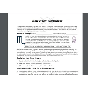 New Moon in Scorpio Free Worksheet