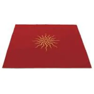 Sun Embroidered Red Velvet Cloth