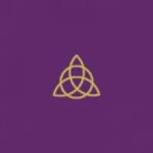 Triquetra Triple Goddess Embroidered Purple Velvet Cloth