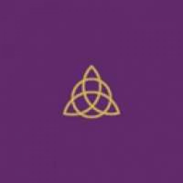 Triquetra Triple Goddess Embroidered Purple Velvet Cloth