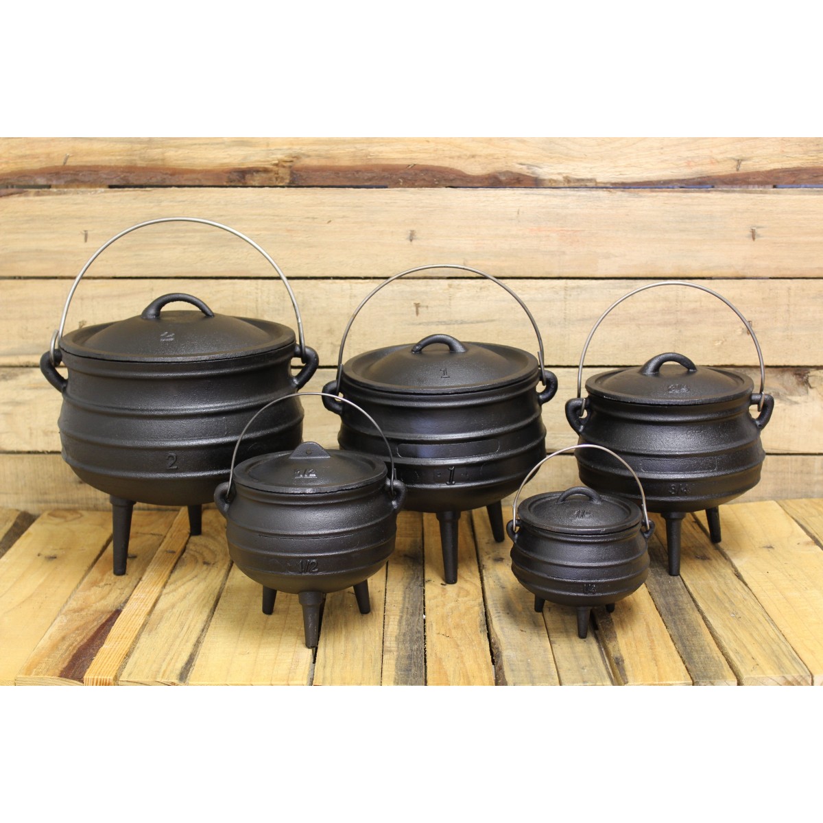 Cast Iron Cooking Pot Kettle - Potbelly Cauldron - 4.75 Gallon Pot