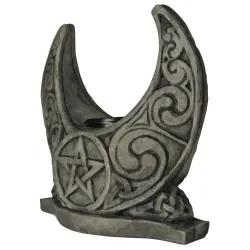 Crescent Moon Pentacle Candle Holder