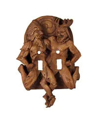 Green Man and Horned God Double Switchplate