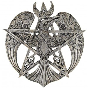 Crescent Raven Large Pentacle Plaque