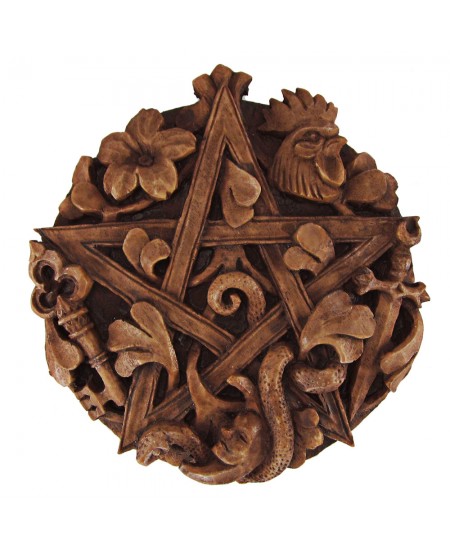 Cimaruta Pentacle Wood Finish Plaque
