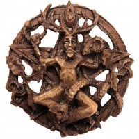 Cernunnos Horned God Celtic Pentacle Round Wall Plaque