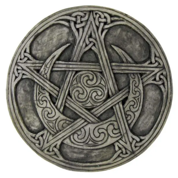 Crescent Moon Small Pentacle Wall Plaque