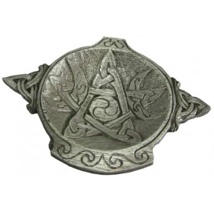 Moon Phase Pentacle Offering Bowl in Pewter
