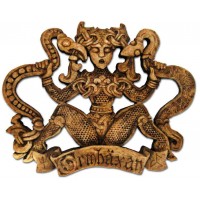 Ormhaxan Snake Charmer Wood Finish Plaque