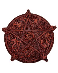 Knotwork Pentacle Large Wood Finish Plaque