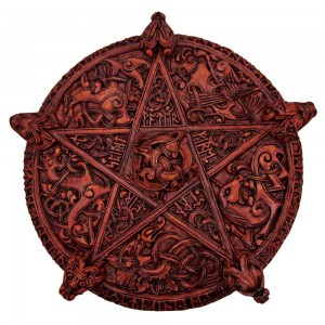 Knotwork Pentacle Large Wood Finish Plaque