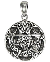 Moon Pentacle Small Sterling Silver Pendant