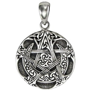 Moon Pentacle Small Sterling Silver Pendant