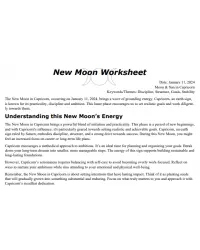 New Moon in Capricorn January 2024 Free Worksheet