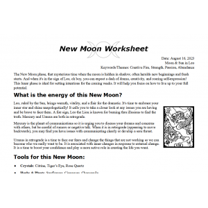 New Moon in Leo Free Worksheet August 2023