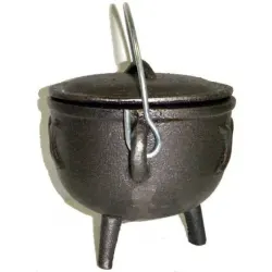Triple Moon Cast Iron 4.5 Inch Witches Cauldron