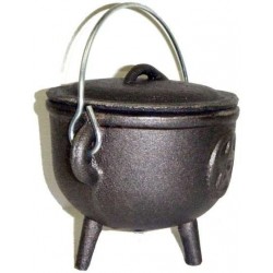 Pentacle Cast Iron 4.5 Inch Witches Cauldron